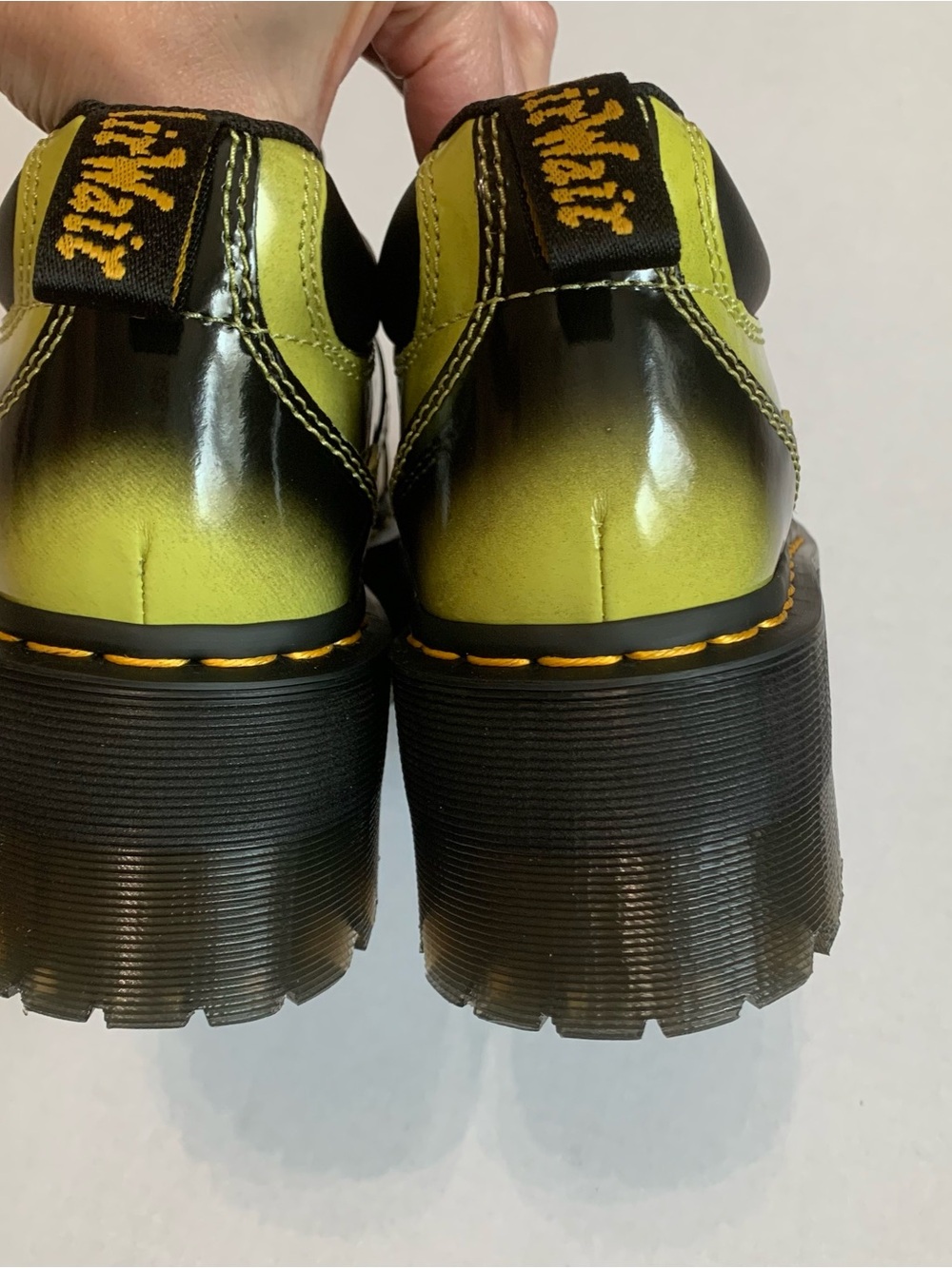 Dr. Martens 5 Eye Distressed Quad Max Platform Arcadia Green Shoes Women’s Sz 7 - Picture 7 of 8